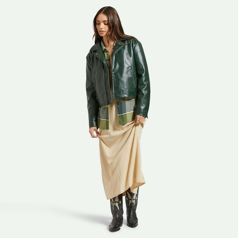 Chaqueta Brixton: The Moto Vegan Leather Jacket (Pine Need)
