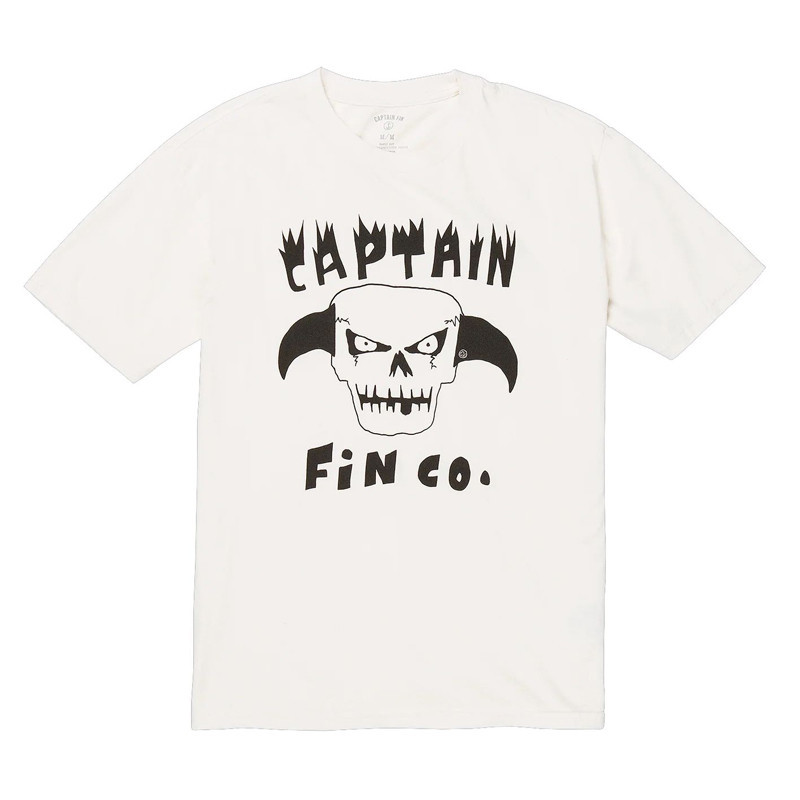 Camiseta Captain Fin: Twin Fin Skull SS Tee (Vintage White)