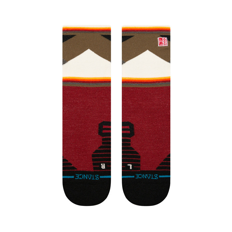 Calcetines Stance: Jimmy Chin Mid Wool Crew (Red)