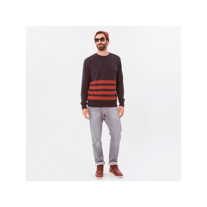 Sudadera Loreak Mendian: ADOUR AMERICAN SWEAT (NAVY RED)
