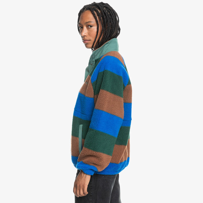 Sudadera Quiksilver: Uni Half Zip Polar (Printed Stripe Forest)