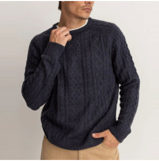 Jersey Rhythm: Mohair Fishermans Knit (Blue Coal)