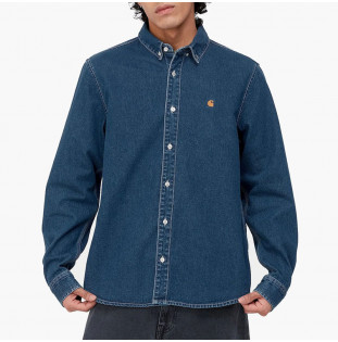 Camisa Carhartt WIP: LS Weldon Shirt (Blue)