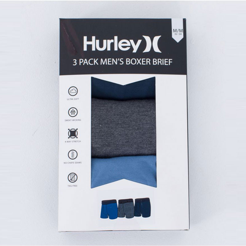 Boxer Hurley: Supersoft Boxer 3Pk (Medium Blue)