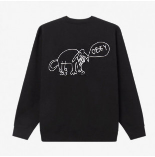 Sudadera Obey: Dog Doodle Crew (Black)