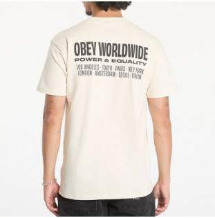 Camiseta Obey: Obey Worldwide Power & Equalit (Cream)