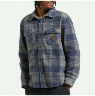 Camisa Brixton: Bowery LS Arctic Stretch Fl (Wh Ny Bg Pld)