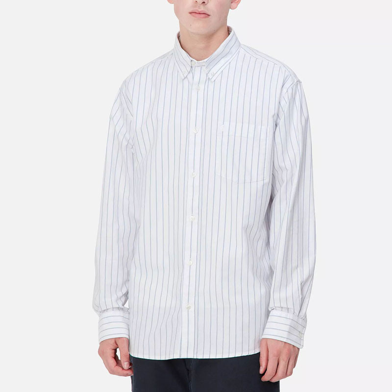 Camisa Carhartt WIP: LS Dowlen Shirt (Stripe White White)