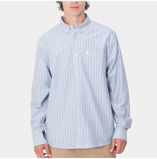 Camisa Carhartt WIP: LS Dowlen Shirt (Dowlen Strp Bleach White)