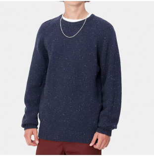 Jersey Carhartt WIP: Anglistic Sweater (Speckled Air Force Blu)