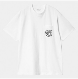 Camiseta Carhartt WIP: SS Fragments Pocket T-Shirt (White Black)