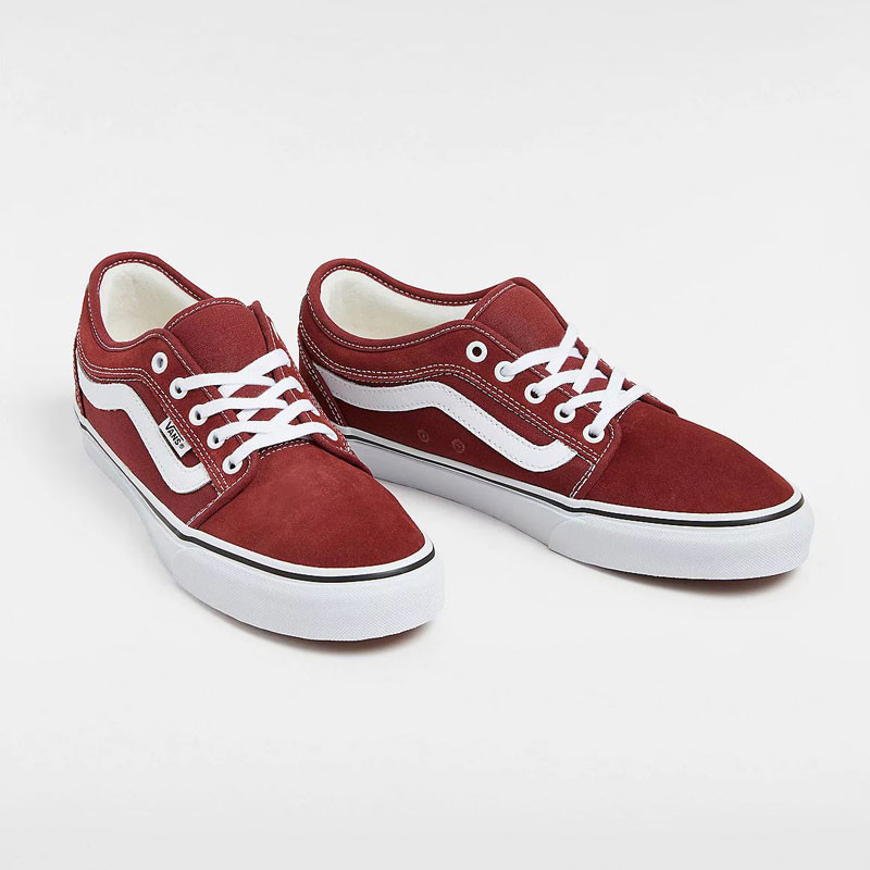 Zapatillas Vans: Skate Chukka Low Sidestripe (Burgundy Wht)