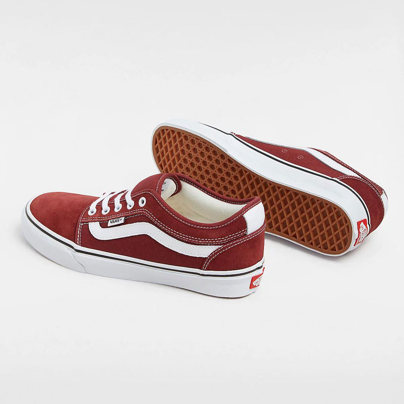 Zapatillas Vans: Skate Chukka Low Sidestripe (Burgundy Wht)