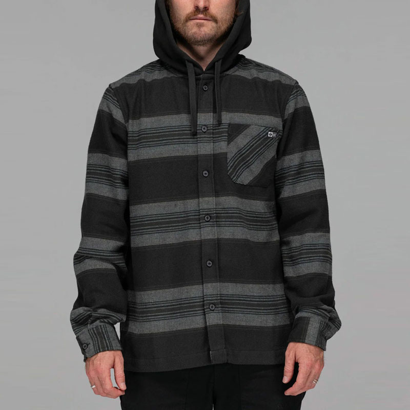 Camisa Salty Crew: Outback Hooded Flannel (Coal)