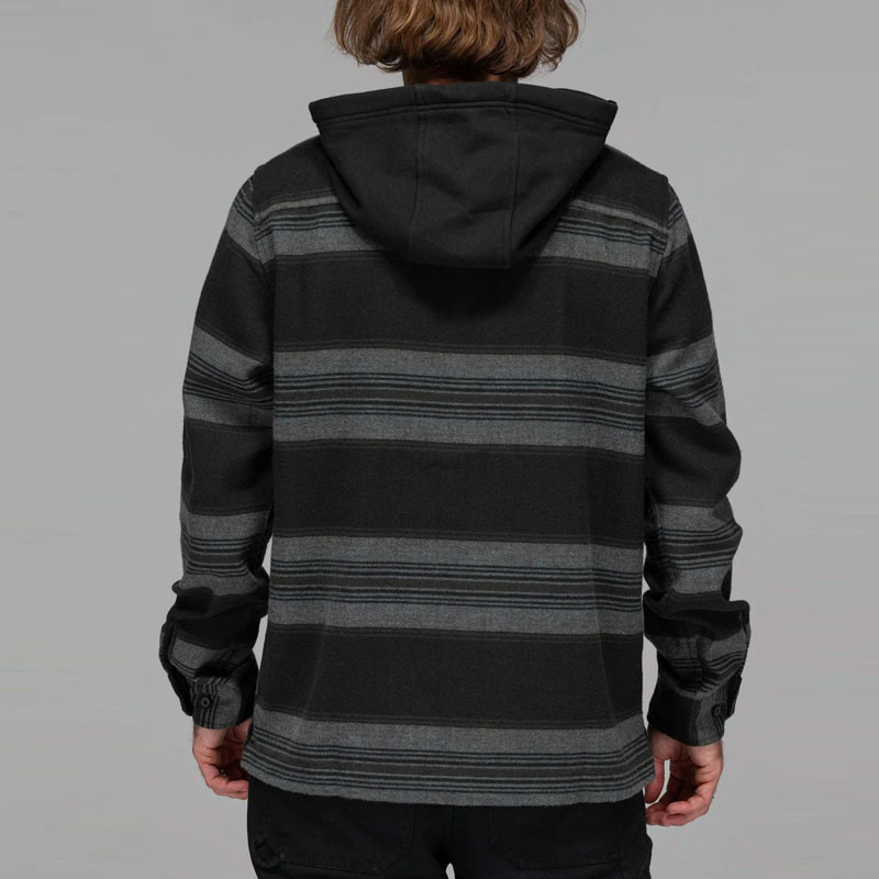 Camisa Salty Crew: Outback Hooded Flannel (Coal)