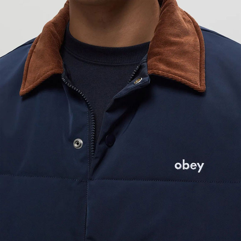 Chaqueta outlet Obey Whispers Jacket Dark Navy | Atlas Stoked