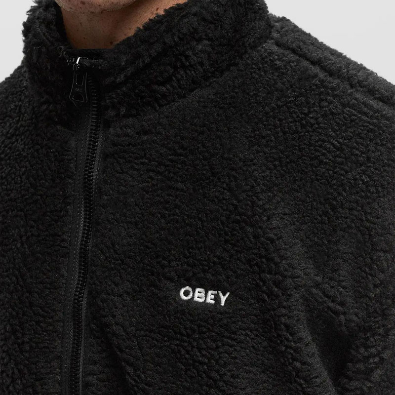 Chaqueta Obey: Icon Face Sherpa Jacket (Black)