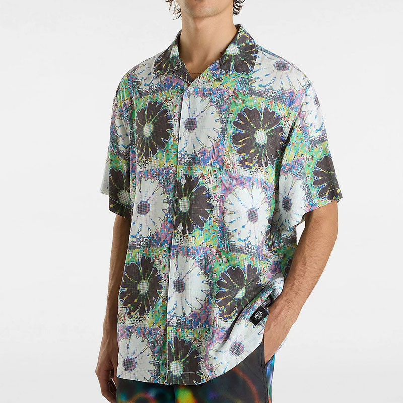 Camisa Vans: Digitals SS Woven (White Multi)