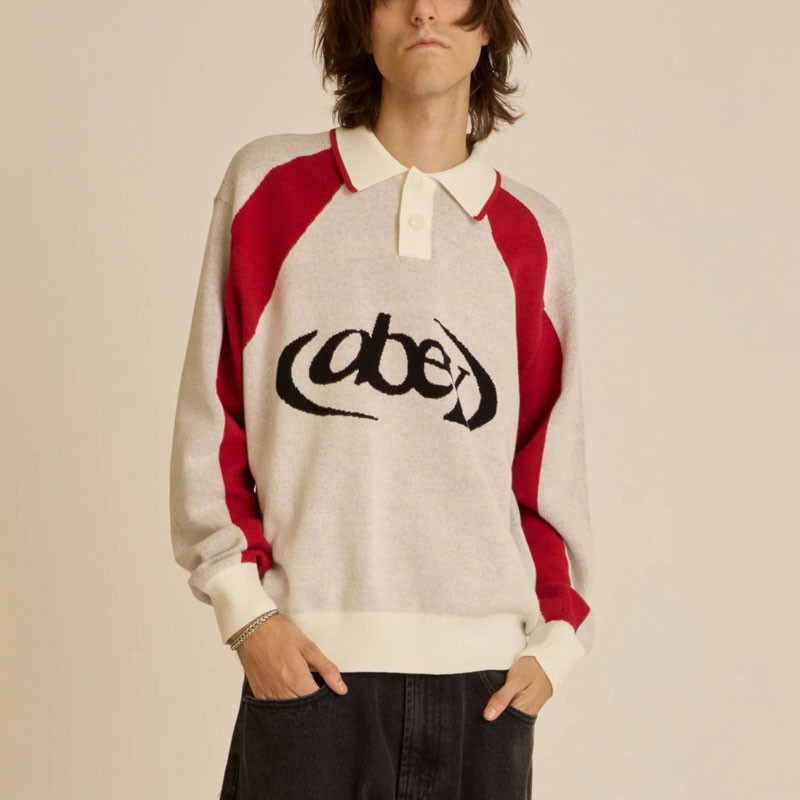 Jersey Obey: Obey Soccer Polo Sweater (White Multi)