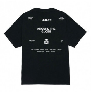 Camiseta Obey: Obey Around The Globe (Pg True Vint Black)