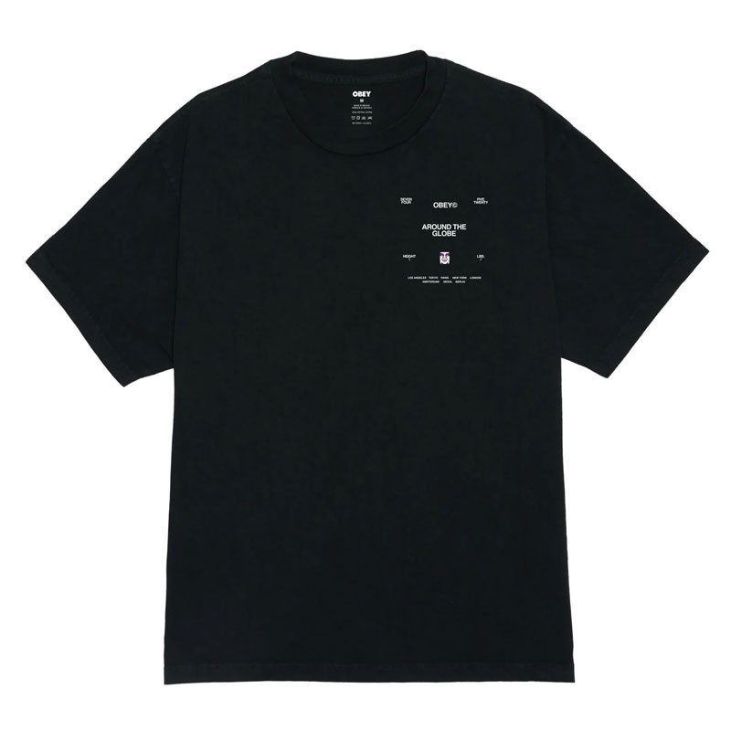 Camiseta Obey: Obey Around The Globe (Pg True Vint Black)