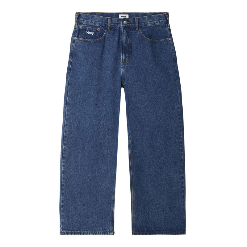 Pantalón Obey: Bigwig Baggy Denim (Stone Wash Indigo)