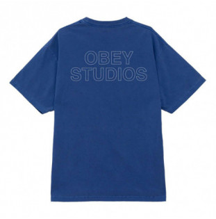 Camiseta Obey: Obey Studios Outline (Pigm Electr Indigo)