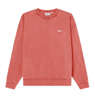 Sudadera Obey: Lowercase Pigment Crew (Pigmt Mineral Red)