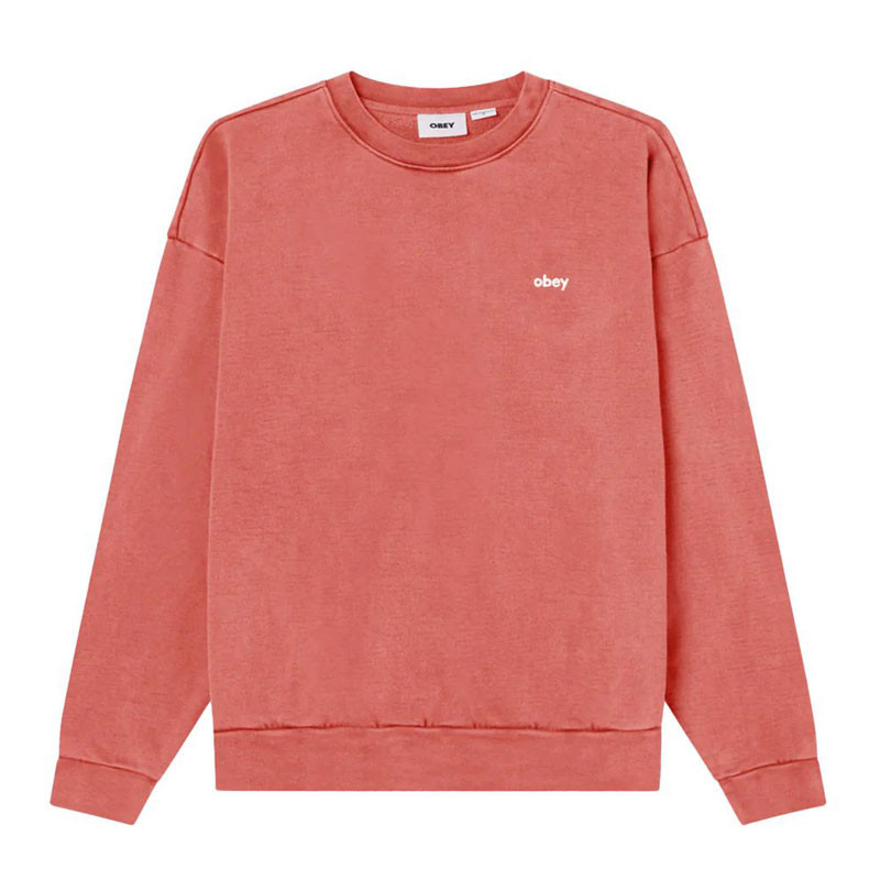 Sudadera Obey: Lowercase Pigment Crew (Pigmt Mineral Red)