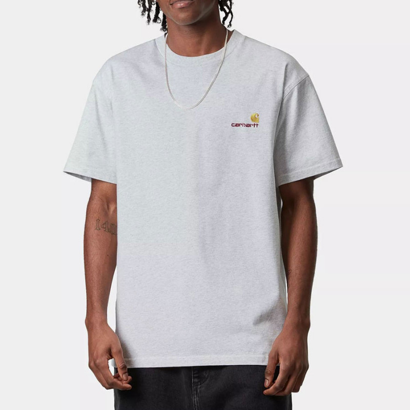 Camiseta Carhartt WIP: SS American Script T Shirt (Ash Heather)