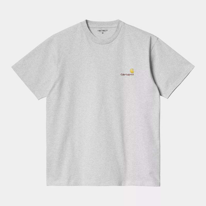 Camiseta Carhartt WIP: SS American Script T Shirt (Ash Heather)