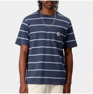 Camiseta Carhartt WIP: SS Aiken Pocket T Shirt (Stripe Dusky Blu)