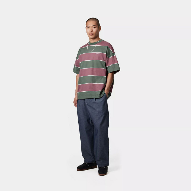 Camiseta Carhartt WIP: SS Quinby T Shirt (Stripe Silver Pine)