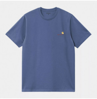 Camiseta Carhartt WIP: SS American Script T Shirt (Blue Iris)