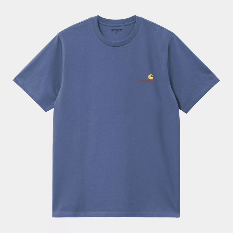 Camiseta Carhartt WIP: SS American Script T Shirt (Blue Iris)