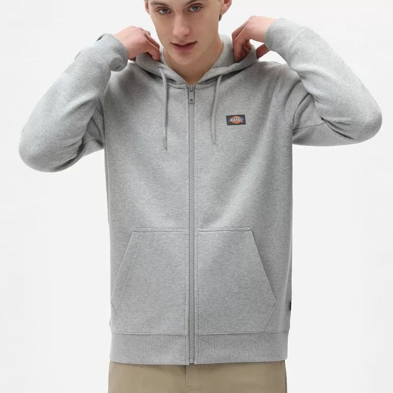 Sudadera Dickies: Oakport Zip Hoodie (Grey Melange)