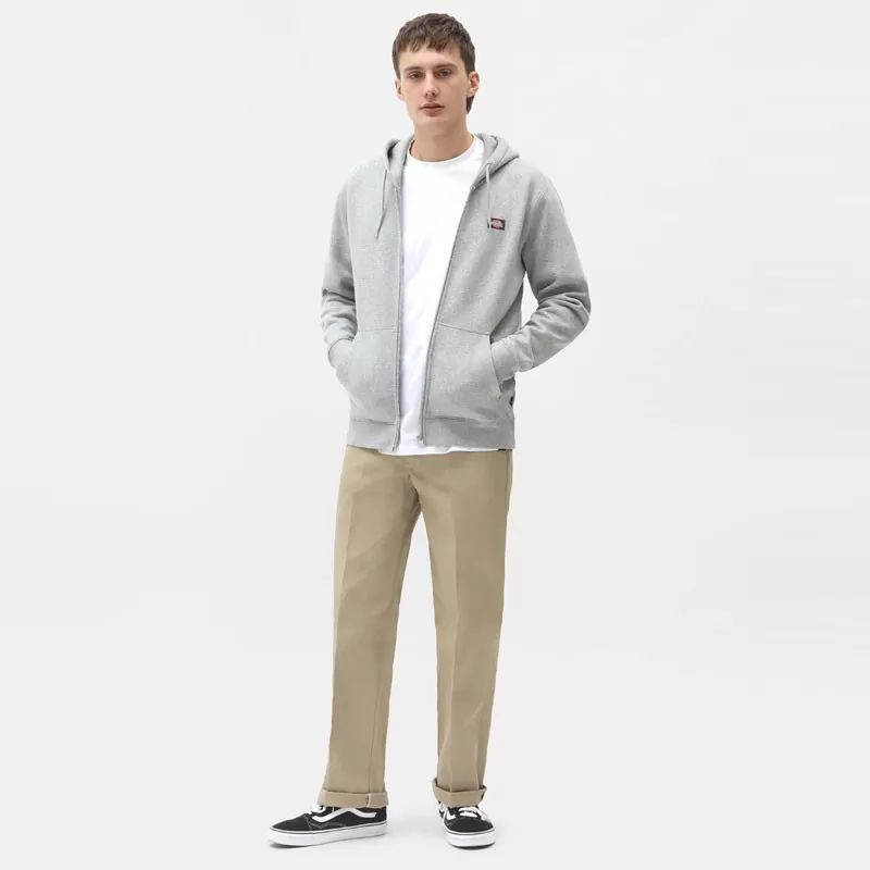 Sudadera Dickies: Oakport Zip Hoodie (Grey Melange)