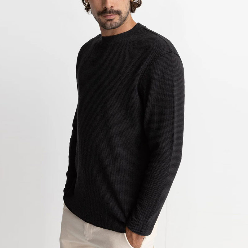 Sudadera Rhythm: Classic Waffle Knit (Vintage Black)