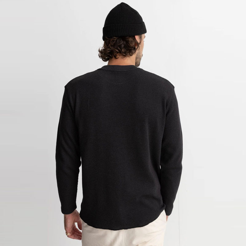 Sudadera Rhythm: Classic Waffle Knit (Vintage Black)