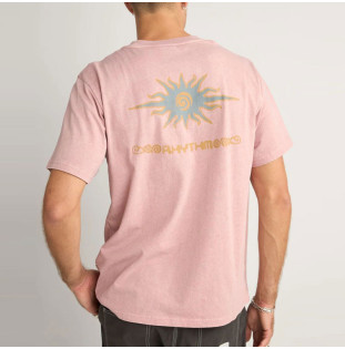 Camiseta Rhythm: Flame Printed Vintage SS T-Shirt (Mauve)