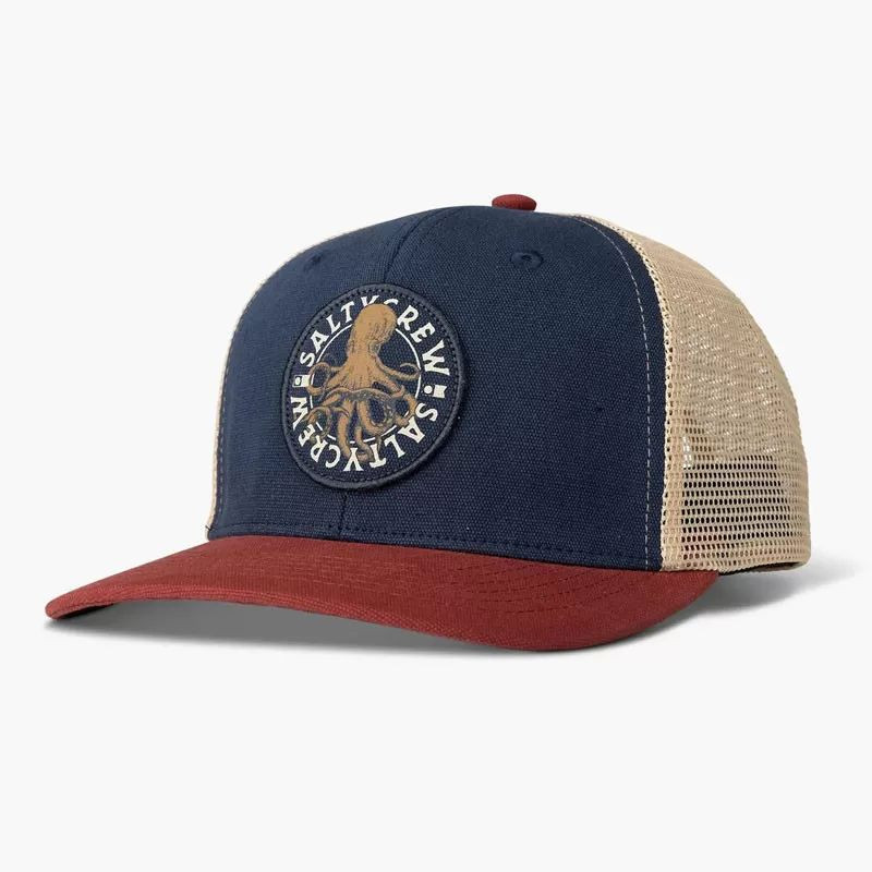 Gorra Salty Crew: Tentacles Retro Trucker (Navy Burgundy)