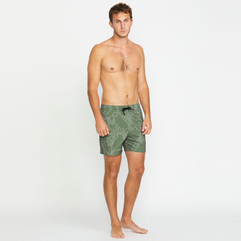 Bañador Volcom: Lido Print Trunk 16 (Light Olive)