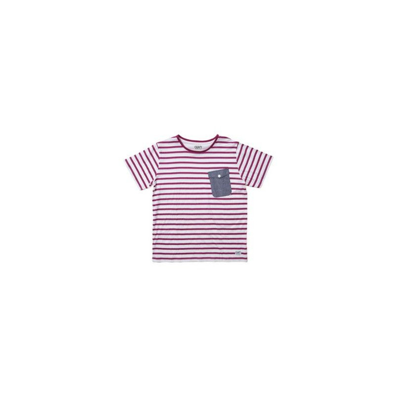Camiseta CLWR: POCKET TEE (BORDEAUX STRIPE)