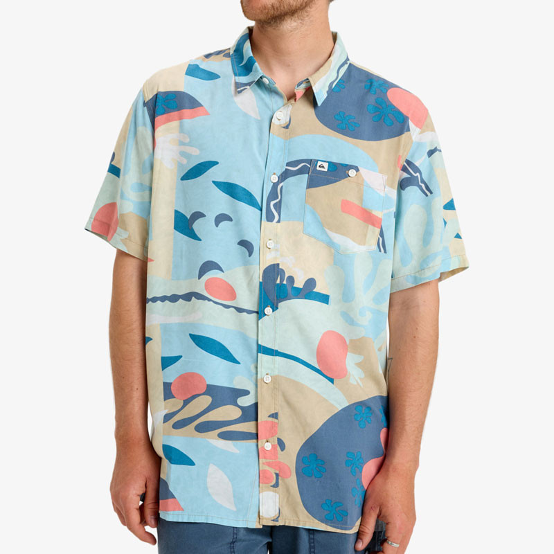 Camisa Quiksilver: Safe Paradise (Khaki Abstractom)