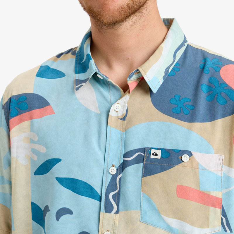 Camisa Quiksilver: Safe Paradise (Khaki Abstractom)