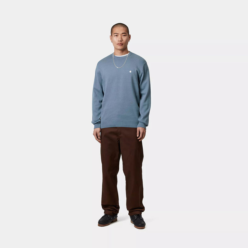 Jersey Carhartt WIP: Madison Sweater (Icy Water White)