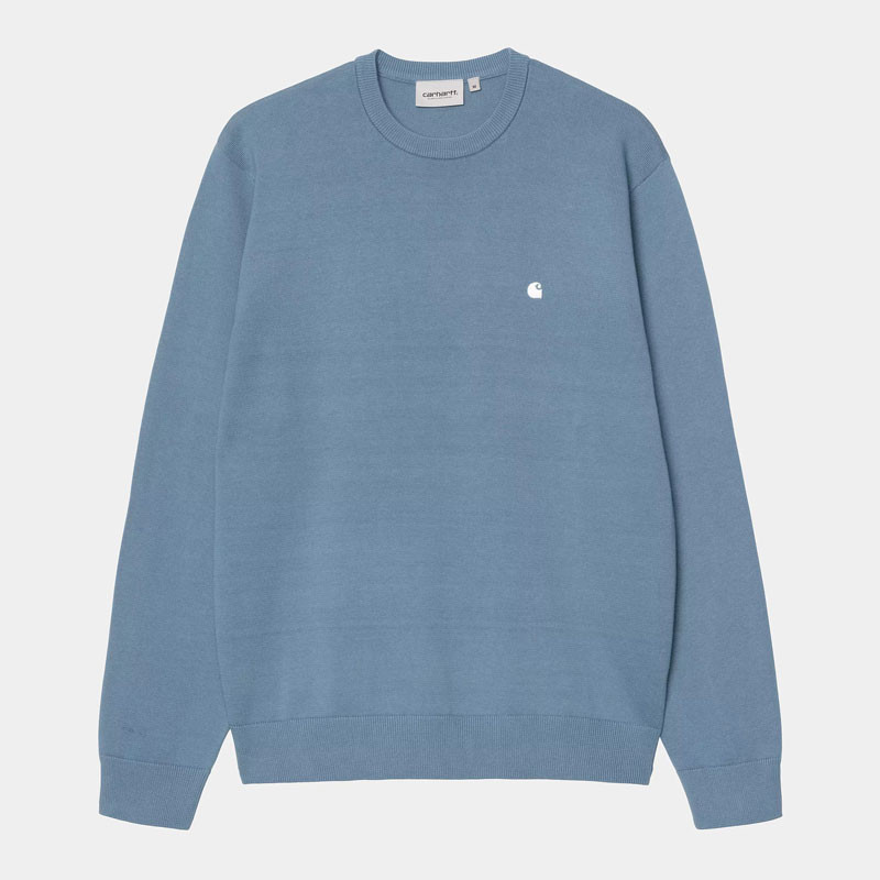 Jersey Carhartt WIP: Madison Sweater (Icy Water White)