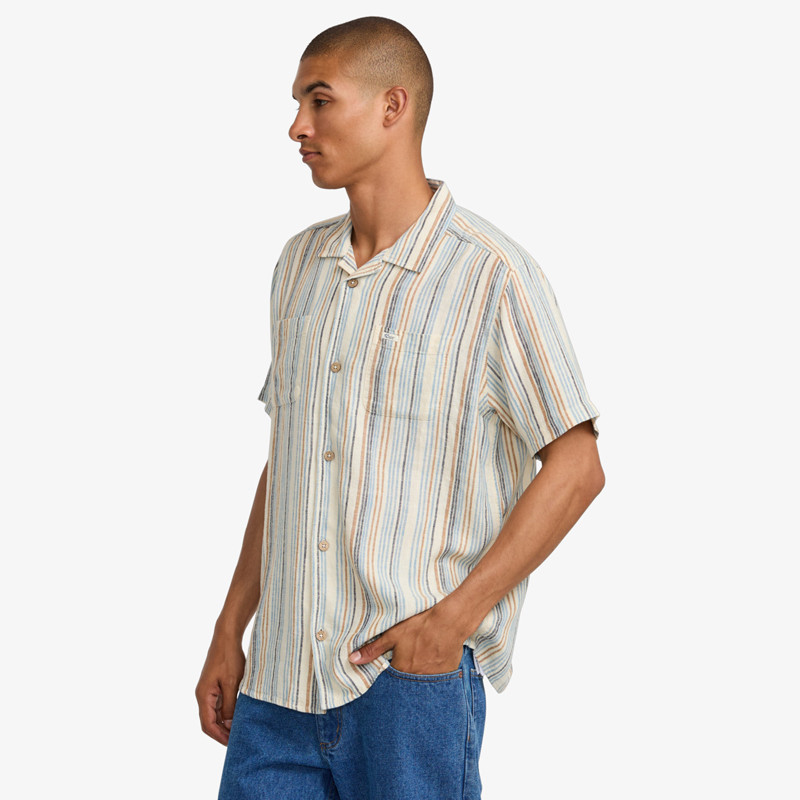 Camisa RVCA: Exotica Stripe (Natural)