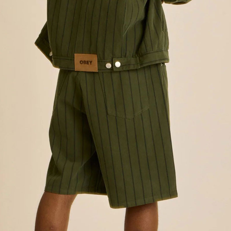 Bermuda Obey: Stripe Baggy Denim Short (Duffle Bag Mult)