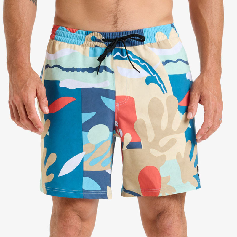 Bañador Quiksilver: Surfsilk Straight Volley (Khaki Abstract)